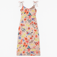 [908]GS    High-End 2025 Summer Floral Print Strapless Chiffon Dress for Women - Stylish Petite Design with Tailored Waist