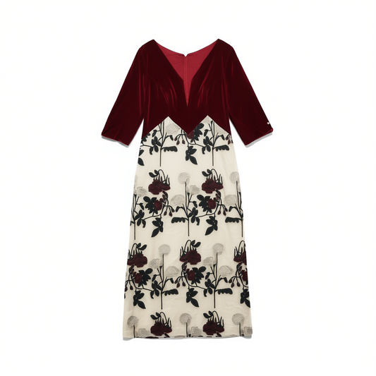 [157]NM   Plus Size New Autumn and Winter Burgundy Velvet Bridal Dress for Overweight Girls, Slimming Effect, Bride's Wedding Return Home Attire