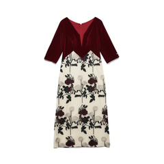 [157]N   Plus Size New Autumn and Winter Burgundy Velvet Bridal Dress for Overweight Girls, Slimming Effect, Bride's Wedding Return Home Attire