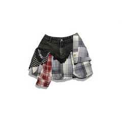 [185]NM   Women's Summer Asymmetrical Denim Skirt, Same Style as Zhang Yuanying and Zhao Zhaoyi, Trendy