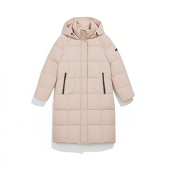 [973]N Women's Hooded Slim Fit Long Goose Down Jacket Simple Warm Thickened Coat
