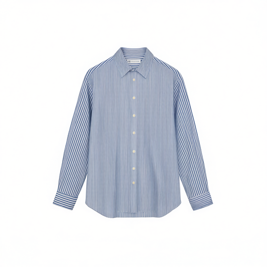 [778]NM  Line Platter Loosely Fitted Box Fit Stripe Patchwork Designed Jacket Shirt