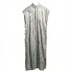 [639]G    2025 New Collection Modernized Traditional Chinese Style Cheongsam Artistic and Zen-inspired Tailored Fit Green Unisex Dress
