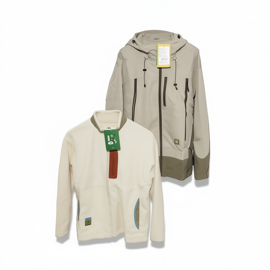 [771]G   [Festival Price] Cloud Factory Florist Color-Block Three-in-One Windproof Waterproof Outdoor Hiking Jacket with Fleece Lining