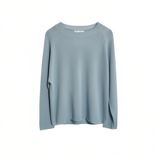 [665]G  GZQJ [Water Ripple Diary] Ou Ruofeng Relaxed Round Neck Air Conditioning Cover-Up Lightweight Sun Protection Knit Top