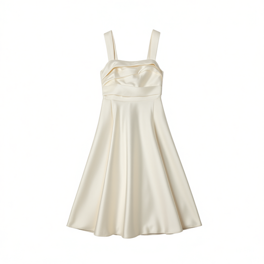 [922]N  GJFD¡¾You Xia¡¿French Satin Asymmetrical Dress Elegant Princess Waist-Cinching Exclusive Evening Dress