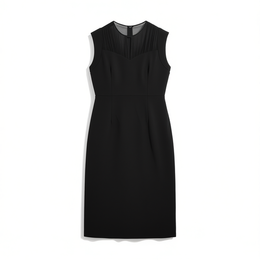 [043]MM  Silk and Acetate Patchwork Sleeveless Dress, New Spring/Summer 2025 Collection #248