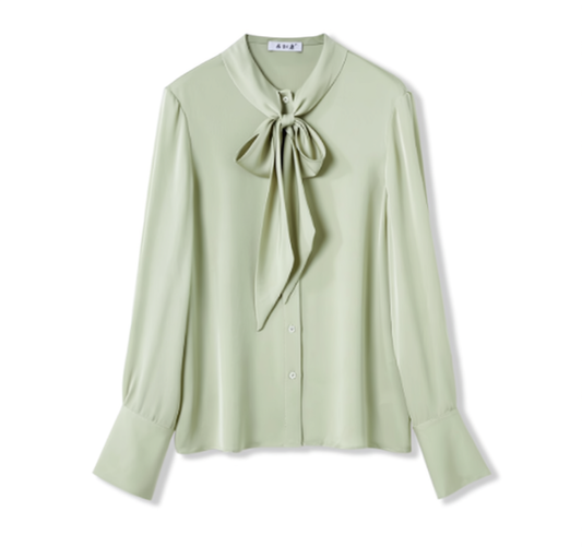 [748]NN Symbio Luxury Commute 24mm Double Satin Silk Classic Ribbon-Trimmed Shirt S7495-T0