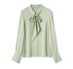 [748]NN Symbio Luxury Commute 24mm Double Satin Silk Classic Ribbon-Trimmed Shirt S7495-T0