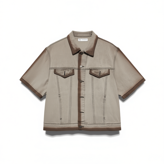 [730]G    Holocene American streetwear brand high-end denim  summer retro shirt