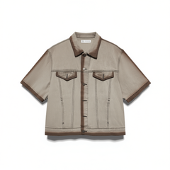 [730]G    Holocene American streetwear brand high-end denim  summer retro shirt