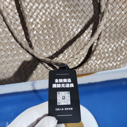 [181]NM   Niche Design Layer One Cowhide Manually Woven Bag Large Capacity Lazy Shoulder Tote Bag