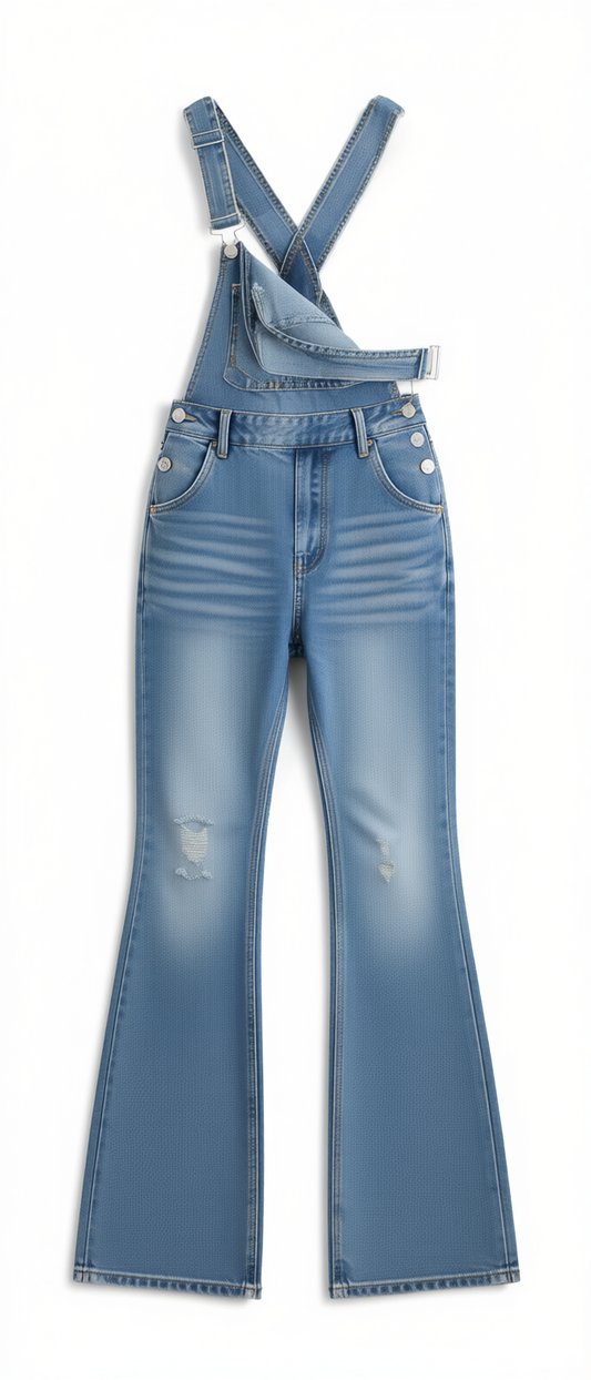 [213]GM  Spring and Summer 2025 Retro High-Waisted Ripped Slim Flare Jeans Unique Fashion Casual Slimming Flared Overalls