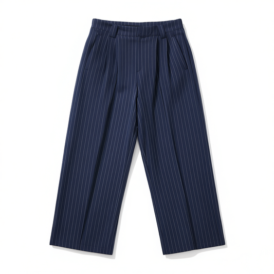 [499]M  Women's Summer Striped Vest Set with Sleeveless Top and Wide-Leg Pants for a High-End Relaxed Style
