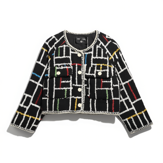 [387]G   Nanyou Market Shenzhen ~25 Spring Xiaoxiang Style Colorful Short-Length Wool Jacket