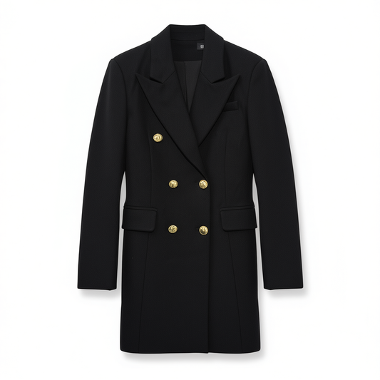 [646]N  Balmain Gina Spring 2025 New Collection Double-Breasted Lion-Button Tailored Elegance Suit Dress Jacket