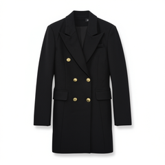 [646]N  Balmain Gina Spring 2025 New Collection Double-Breasted Lion-Button Tailored Elegance Suit Dress Jacket