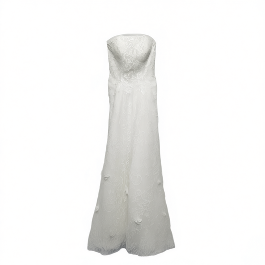 [248]NM  French Style Strapless Wedding Dress for Bride, High-End Texture, Woody Forest Style Heavy Lace Mermaid Bride Dress with Small Train