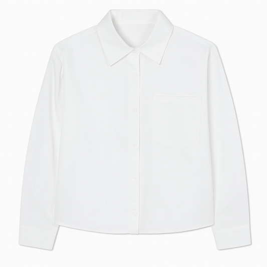 [959]GS   White Women's Long Sleeve Shirt 2025 Spring Autumn Korean Style Loose Fit Versatile Casual 100% Cotton Sun Protection Shirt Jacket