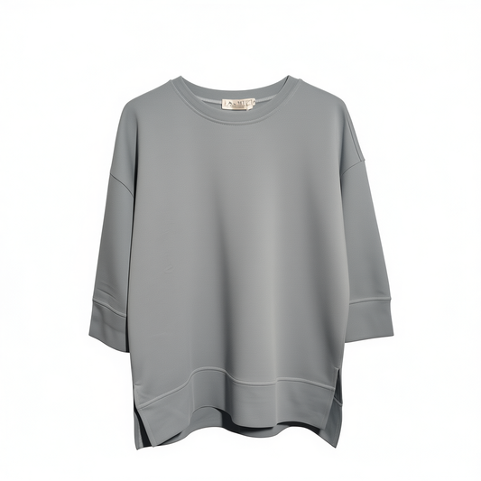 [277]G  2025 Spring New Arrival Loose and Lazy Style Stylish Bestseller 100% Cotton Mid-length Sleeves T-shirt Women's Three-quarter Sleeve Top