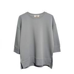 [277]G  2025 Spring New Arrival Loose and Lazy Style Stylish Bestseller 100% Cotton Mid-length Sleeves T-shirt Women's Three-quarter Sleeve Top