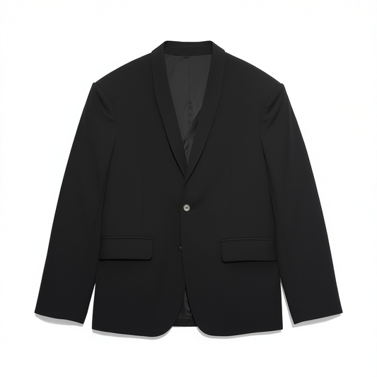 [663]N  APOZi Limited Indigo Dyeing Ribbon Blazer with New Chinese-Style Buttons Solid Color Minimalist Women's Jacket