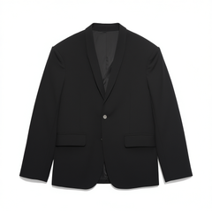 [663]N  APOZi Limited Indigo Dyeing Ribbon Blazer with New Chinese-Style Buttons Solid Color Minimalist Women's Jacket