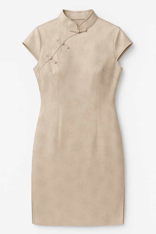[975]MS Mohan Yimei New Chinese Style Buttoned Placket Modified Cheongsam Silk Jacquard Dress 2024 Summer New Arrival Dress