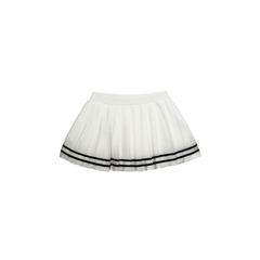 [406]NN Short Sleeve Preppy Style Pleated Skirt