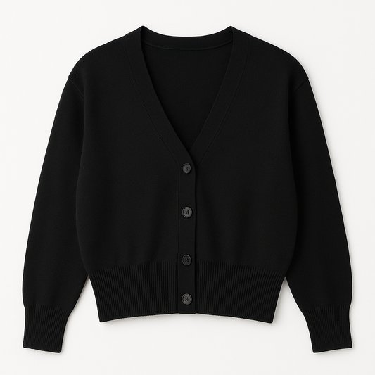 [994]GS    Black V-Neck French-Style Knitted Cardigan Women's Autumn and Winter Outerwear Layering Piece Designer-Style Tailored Waist Short-Length Sweater Jacket