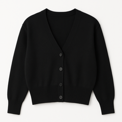 [994]GS    Black V-Neck French-Style Knitted Cardigan Women's Autumn and Winter Outerwear Layering Piece Designer-Style Tailored Waist Short-Length Sweater Jacket