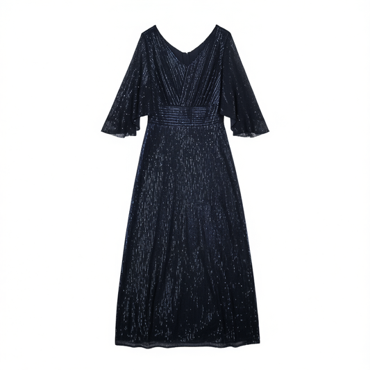 [797]GM  Plus Size Evening Gown for Plus Size Women, Elegant Style for Banquets, 200 Catties Extra Large Size with Slimming Effect, Sequined Long Evening Dress for Hosting Annual Meetings