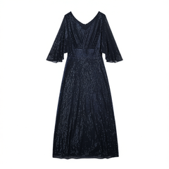 [797]G  Plus Size Evening Gown for Plus Size Women, Elegant Style for Banquets, 200 Catties Extra Large Size with Slimming Effect, Sequined Long Evening Dress for Hosting Annual Meetings