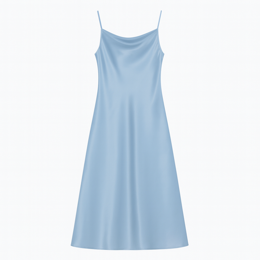 [364]GM  2025 Fresh Lake Blue Bridesmaid Dress, Silk Smooth High-end Car Model Costume