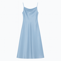 [364]GM  2025 Fresh Lake Blue Bridesmaid Dress, Silk Smooth High-end Car Model Costume