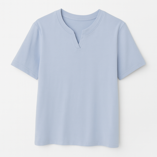 [678]NM Extra Large 300-Pound Minimalist High-End 100% Cotton V-Neck Short Sleeve T-Shirt Women's Summer Loose Fit Bestseller Regular Shoulder Top