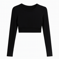 [007]NM Fitness Girl Sexy Backless Yoga Suit with Bra Sports Top Fall/Winter Collection Pilates Training Long-Sleeve Tight