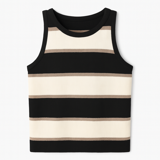 [167]GM  YLSZ Custom~French Stripe Strappy Crop Top Summer Short Inner Layer Knit Top T-Shirt Top Instagram