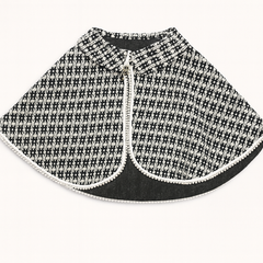 [832]GM    New 2023 Autumn/Winter Retro French Lace Shawl Versatile Doll Collar Cloak Loose Short-Length Thickened Small Jacket