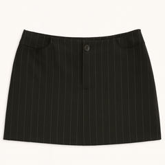 [334]GM     BrandyGirl Vertical Stripes Short Skirt Anti-Show-Through Bodycon Half Skirt Slimming Longer Legs Tailored Skirt Unisex