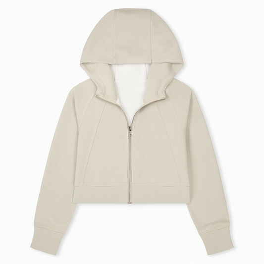 [919]GM   [Promotion Price] Women's Short-Length Hoodie 2025 Spring New Arrival Loose-Fitting and Versatile Solid Color Zip-Up Cardigan Long-Sleeve Jacket
