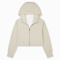 [919]GM   [Promotion Price] Women's Short-Length Hoodie 2025 Spring New Arrival Loose-Fitting and Versatile Solid Color Zip-Up Cardigan Long-Sleeve Jacket