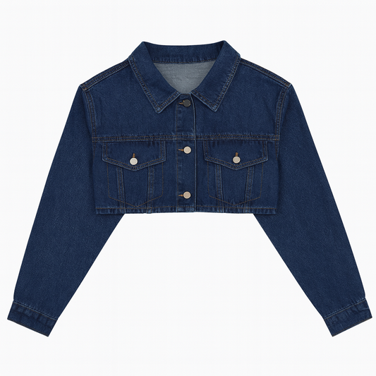 [114]GM    [Mimi's House] Elegant European & American Girls Retro Short Style Casual Versatile Long Sleeve Denim Jacket T070