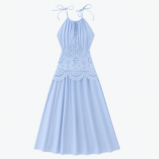 [736]GM     Strapless Embroidery Dress, Two Colors