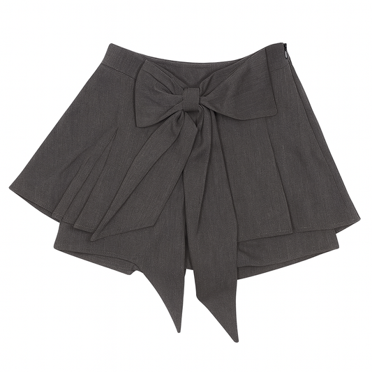 [689]NM Promotional Price Women's High-waist Bow Pleated Skirt Summer 2025 Korean Style Versatile Slimming Anti-sheer A-line Short Skirt Skirt