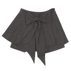 [689]NM Promotional Price Women's High-waist Bow Pleated Skirt Summer 2025 Korean Style Versatile Slimming Anti-sheer A-line Short Skirt Skirt