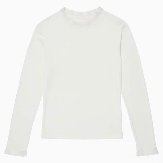 [898]NM Women's 2024 Autumn/Winter New Arrival Solid Color Slim Fit Long Sleeve Base Layer with Double-Sided Droplet Fabric