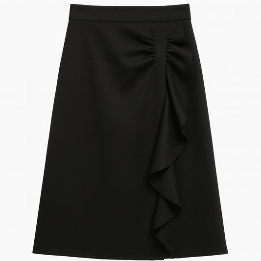 [869]NM 2024 Spring and Autumn Korean Style Elastic Waist Asymmetric Elegant One-Piece Dress Casual Slimming Mermaid High-Waisted Mid-Length Skirt