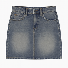 [553]GM    Korean-style denim skirt for women summer new arrival exclusive vintage half skirt high-waist versatile A-line skirt flattering hip coverage slimming