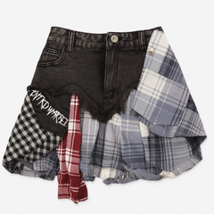 [185]GM   Rayohopp Women's Summer Asymmetrical Denim Skirt, Same Style as Zhang Yuanying and Zhao Zhaoyi, Trendy